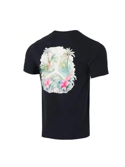 Jordan قميص قطني قصير الأكمام ناعم للرجال ، AS M J FLT ESS GFX JM SS CREW ، مناسب للجري والتمارين والتنقل اليومي IB7521-010