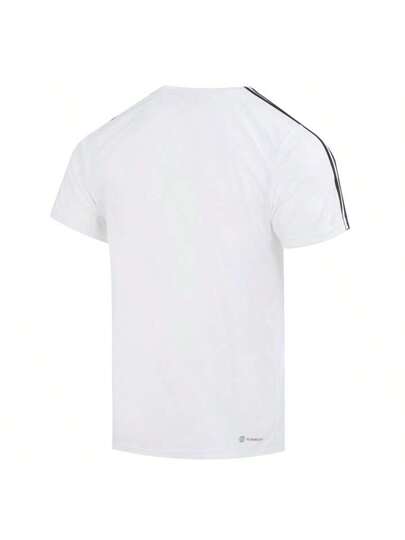 Adidas قميص تيشيرت أكمام قصيرة TR-ES BASE 3S، قميص كاجوال رجالي AEROREADY سريع الجفاف، رقبة دائرية، مناسب للاستخدام اليومي، اللياقة البدنية، الرياضة