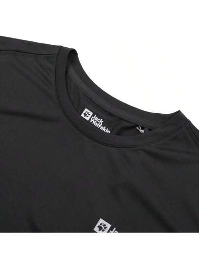 Jack Wolfskin قميص قطني رياضي سريع الجفاف وقابل للتنفس للرجال، مناسب للنزهات والجيم والجري، موديل A64196-6350