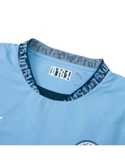 Puma قميص تدريب مانشستر سيتي الأصلي الرسمي لموسم 2024/25 بأكمام قصيرة، ياقة دائرية ، إصدار لاعب المباراة للرجال ، الرقم 775050-01