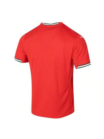 Puma قميص بأكمام قصيرة نسخة من قميص منتخب البرتغال المنزلي، نوع خلية جافة قابل للتهوية بياقة دائرية، نسخة لمشجعي المنتخب الوطني، ملابس تدريب رجالية 779190-01