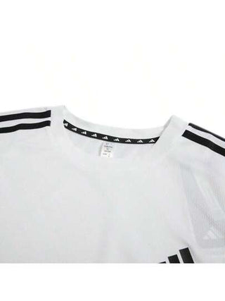 Adidas قميص تيشيرت أكمام قصيرة TR-ES BASE 3S، قميص كاجوال رجالي AEROREADY سريع الجفاف، رقبة دائرية، مناسب للاستخدام اليومي، اللياقة البدنية، الرياضة