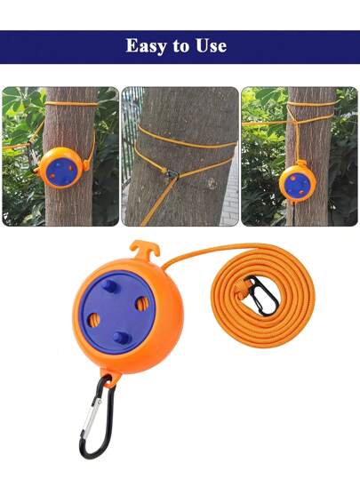 قطعة واحدة حبل غسيل قابل للسحب بطول 10 متر، طول قابل للتعديل للتجفيف في الهواء الطلق، خفيف الوزن وقابل للحمل للتخييم والسفر والأنشطة الخارجية