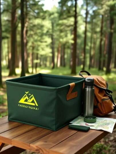 دلو مربع قابل للطي للاستخدام الخارجي، دلو تخزين محمول سعة 13 لتر للتخييم والصيد مع مقبض