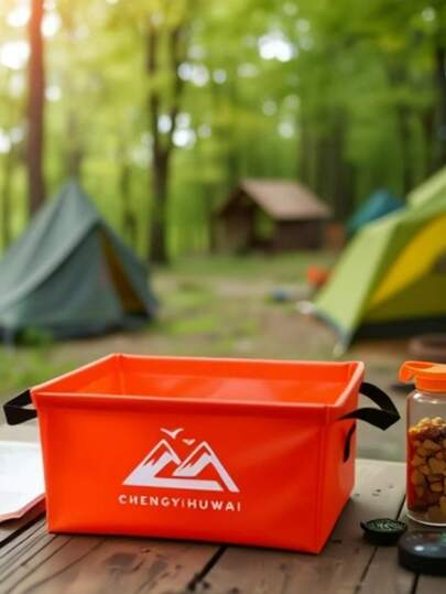 دلو مربع قابل للطي للاستخدام الخارجي، دلو تخزين محمول سعة 13 لتر للتخييم والصيد مع مقبض