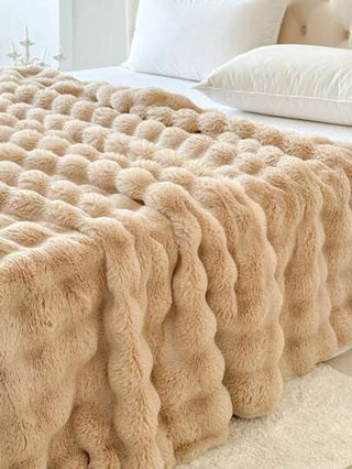 بطانية سميكة مزدوجة الوجه، بطانية للحجرة، بطانية أرانب فاخرة، بطانية للنوم، بطانية فراء الأرانب الاصطناعي مزدوجة الوجه ، بطانية فراء أرانب اصطناعي شتوية ملساء موحد اللون، بطانية ملائمة للأريكة والمكتب