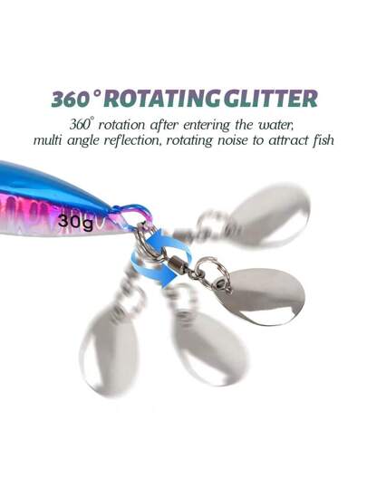 طعم سمك دوار فلزي 30 جرام للصيد بطريقة الري، طعم معدني ذو ذيل دوار، معدني اهتزازي، طُعم ذو شفرة نحاسية للصيد من الشاطئ، طعم لصيد السمك الأسود