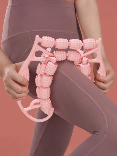 رولر لياقة بدنية ب- 29 عجلة مع مشبك للساق - مدلك أنسجة عميقة لتعزيز العضلات والأداء ، مثالي للتمارين المنزلية ، معدات اللياقة البدنية | تصميم أرغونومي | مشبك ساق آمن