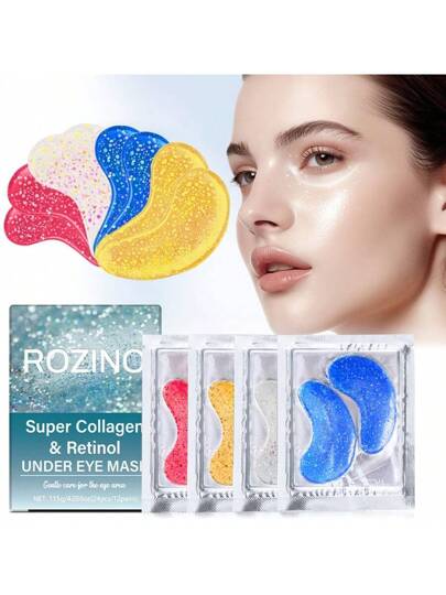 24 قطعة/مجموعة قناع عين مُعزز بالكولاجين والريتينول متعدد الألوان، لعناية مبردة لليا ، مُعزز بالكولاجين والريتينول ومستخلص الطحالب وبروتين الخوخ وحامض الهيالورونيك ، مناسب للعين والفم والجبهة والرقبة ، كريم مرطب ومشد مناسب للجنسين ، هدية عيد الأب