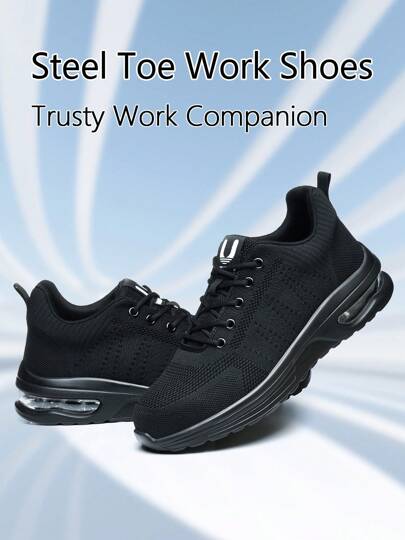 UMBURLLY زوج واحد من أحذية الأمان الأساسية البسيطة القابلة للتشبيك والمقاومة للثقب والتحطيم والخفيفة الوزن والقابلة للتنفس للمكاتب، المنازل، الخارجية في كل الفصول