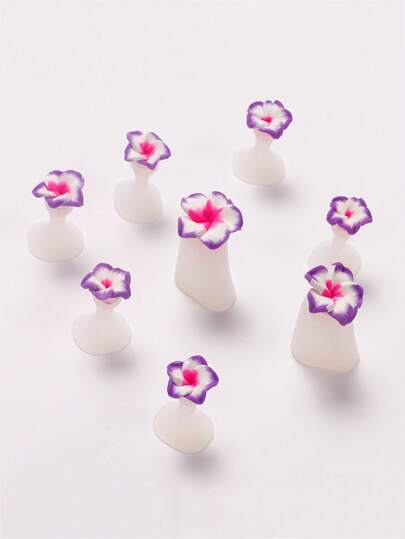 8 حبات فاصل أصابع قدم من السيليكون بشكل بتلات بنفسجية ، أداة فن الأظافر ، لوازم الأظافر مناسبة للنساء والفتيات لأعمال فن الأظافر اليدوية