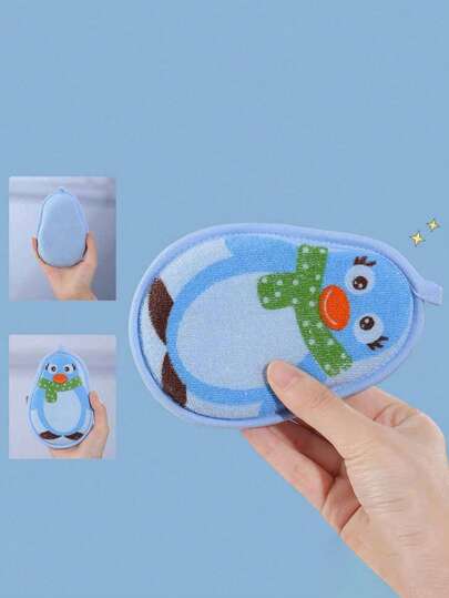 قطعة واحدة اسفنجة حمام طفل على شكل بطريق كرتوني ،مستلزمات الطفل، منشفة فرك تنظيف طفل عربة حمام حديث الولادة، مستلزمات الطفل، منتجات حمام الطفل