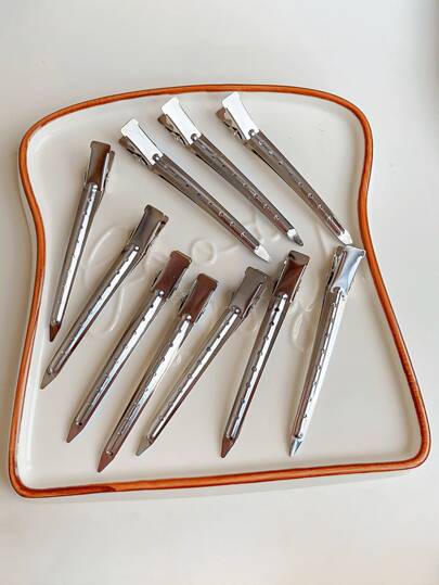 24 مشبك شعر لتصفيف وتقسيم الشعر - مشابك شعر على شكل تمساح للشعر الطويل والمجعد والكثيف، عبوة 24 قطعة مشابك على شكل بط للنساء، مشابك معدنية سوداء للصالون، مشابك لفافات الشعر، مشابك تموجات الشعر