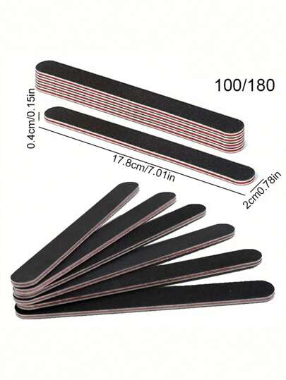 مجموعة ملف الأظافر والتلميع المهني 18 قطعة، ملفات تلميع الأظافر، أدوات مانيكير شاملة لملفات الصنفرة السوداء، ملفات الأظافر ، أدوات فرد الأظافر، فرش الأظافر، إلخ لإنشاء أظافر ناعمة وجميلة - غير معطرة