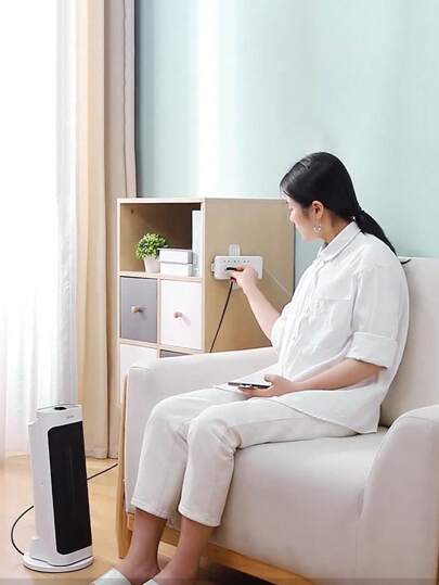 حامل لشريط الطاقة، حامل حائطي، إدارة الكابلات للمقبس والموجه، منظم لاصق بدون ثقب