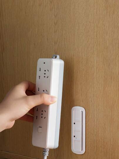 حامل لشريط الطاقة، حامل حائطي، إدارة الكابلات للمقبس والموجه، منظم لاصق بدون ثقب