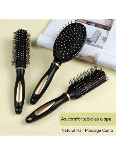 مجموعة فرش 4 قطع - فرشاة تصفيف، فرشاة حلاق، فرشاة تجعيد، فرشاة وسادة، فرشاة أسنان ناعمة، فرشاة تدليك، فرشاة تهوية، فرشاة صبغ، مشط تدليك فروة الرأس، مناسبة للشعر السميك/المجعد/الطويل/القصير، لا لبل أو جاف، شعيرات بلاستيك مضادة للكهرباء الساكنة،...