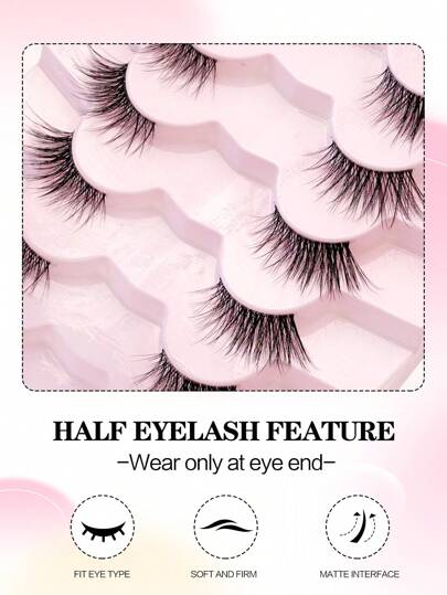 7 أزواج من رموش العين الطبيعية الناعمة والريشية، رموش صناعية نصفية للنظر الطبيعي مع شريط شفاف للاستخدام اليومي، تظل لفترة طويلة وقابلة لإعادة الاستخدام لإطلالات رائعة متعددة