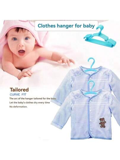 10 قطع/20 قطع/30 قطعة، شماعات ملابس أطفال, شماعات بلاستيكية للأطفال مضادة للانزلاق ويمكن استخدامها لتجفيف الملابس
