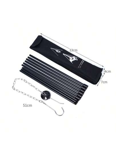 حامل ثلاثي القوائم خارجي ثلاثي الأقسام، حامل شواء مثلثي محمول من سبائك الألومنيوم للتخييم والنزهات والشواء