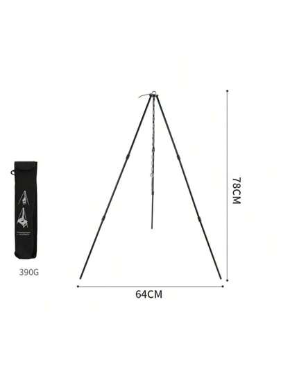 حامل ثلاثي القوائم خارجي ثلاثي الأقسام، حامل شواء مثلثي محمول من سبائك الألومنيوم للتخييم والنزهات والشواء