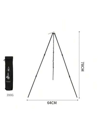 حامل ثلاثي القوائم خارجي ثلاثي الأقسام، حامل شواء مثلثي محمول من سبائك الألومنيوم للتخييم والنزهات والشواء