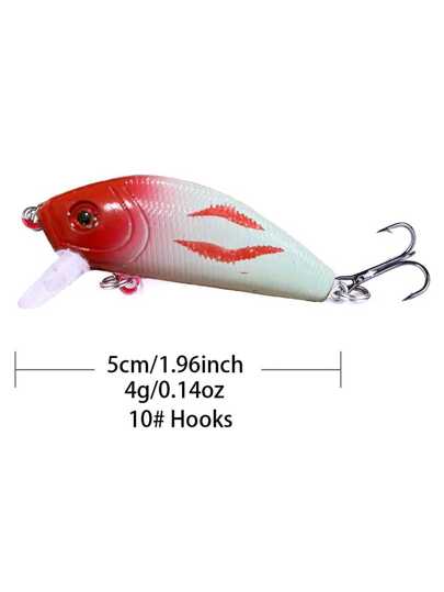 قطعة واحدة الطعم السمكي الفاخر للصيد - 5 سم، 4 جرام مزود بعيون ثلاثية الأبعاد، تصميم واقعي بالأخضر والأسود، خطاطيف ثلاثية، طعم صناعي صلب للمياه العذبة والمالحة، طعم للصيد | طعم واقعي مذبذب | طعم بلاستيكي متين، طعم صيد سطحي