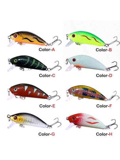 قطعة واحدة الطعم السمكي الفاخر للصيد - 5 سم، 4 جرام مزود بعيون ثلاثية الأبعاد، تصميم واقعي بالأخضر والأسود، خطاطيف ثلاثية، طعم صناعي صلب للمياه العذبة والمالحة، طعم للصيد | طعم واقعي مذبذب | طعم بلاستيكي متين، طعم صيد سطحي