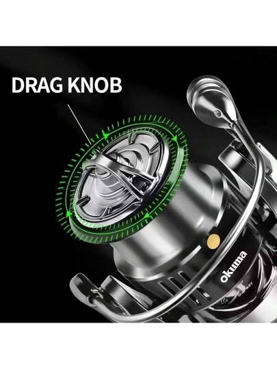 مقبض بكرة معدني من أوكوما مناسب للبحر المالح والمياه العذبة، مناسب لأي نوع من أنواع الأسماك