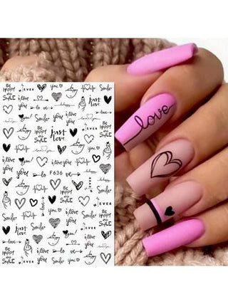ملصقات الأظافر فن الأظافر لعيد الحب 2 ، F636 ملصقات الأظافر لاصقة ذاتيا