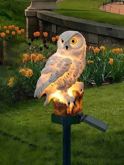 أضواء حديقة زخرفية خارجية على شكل بومة ونسر من الراتنج بطاقة شمسية، أضواء زخرفية للحدائق والترفيه، مناسبة لديكور الحديقة والأسرّة الزهرية والأرصفة والممرات
