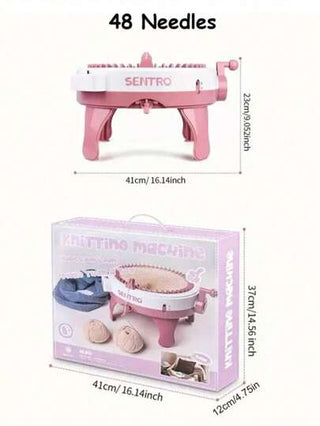 مجموعة آلة الحياكة اليدوية 40/48 إبرة (لون الملحقات عشوائي)، آلة الكروشيه، لوحة الحياكة الذكية الدوارة المزدوجة، طقم آلة النسيج، طقم آلة الحياكة DIY للقبعات والأوشحة والقفازات والجوارب والسترات والدمى كهدايا ، مناسبة كهدايا عيد الميلاد ورأس السنة