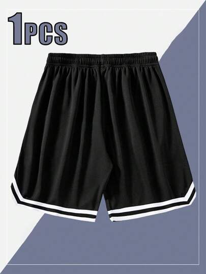 شورت رياضي كرة السلة الرجالي الصيفي، خصر بسحاب، مرن، شبكي، سريع الجفاف، طول الركبة