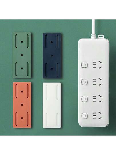 1 قطعة حامل لشريط الطاقة المثبت على الحائط، حامل بلاستيكي لتثبيت الموجه الكهربائي، منظم للكابلات لوضع الأسلاك وأشرطة الطاقة دون الحاجة للحفر (توصيل عشوائي 3 مخارج أو 2 مخرج)