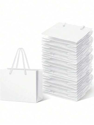 5 قطع/ 10 قطع/ مجموعة أكياس ملابس ، أكياس هدايا صغيرة بيضاء مع مقابض - للحرفيين، منظمي الحفلات، واهبي الهدايا، مناسبة للزفاف، أعياد الميلاد، الحفلات، الحرف، تقديم الهدايا، وتخزين المجوهرات - أكياس حفلة صغيرة إلى متوسطة الحجم ذات نمط مرمري ، أكياس هدايا ور