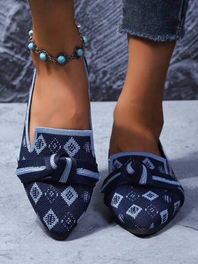 صدور جديد أحذية نسائية مسطحة سهلة الارتداء بشكل ذو بوق عصري، مريحة وقابلة للتنفس، حجم 36-43 (الحجم كبير، يُنصح بطلب مقاس واحد أصغر)