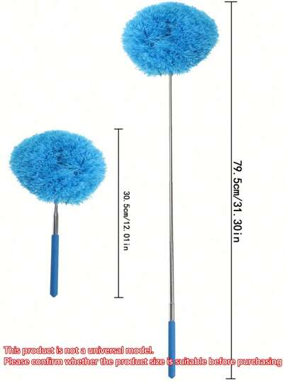 فرشاة تنظيف المراوح السقفية متناهية الدقة بمقبض طويل 12 قدم - قفل الأتربة، قابلة لإعادة الاستخدام، قابلة للغسل في الغسالة، فرشاة تنظيف سهلة الاستخدام - فرشاة قابلة للفك للتنظيف السهل، مثالية للاستخدام المنزلي والرحلات الترفيهية