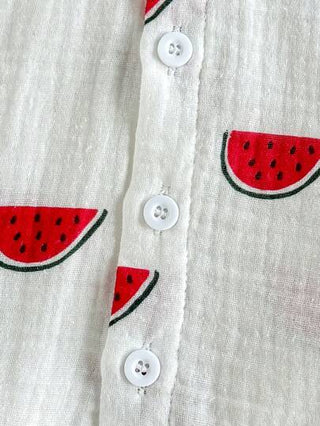 Vintaside Kids مجموعة قميص وشورت مطبوع عليه البطيخ، قطعتين/حزمة، ملابس صيفية لأطفال الرضع والأولاد
