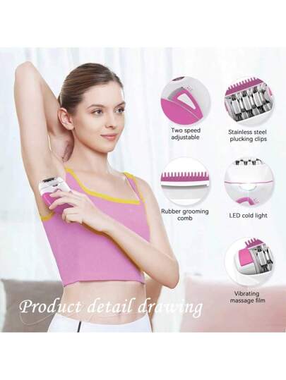Kemei عودة الطلاب إلى المدرسة وسكن الطلاب والشاطئ الصيفي والحمام | ماكينة إزالة الشعر الكهربائية للنساء بسرعتين قابلة للتعديل | بطارية قابلة لإعادة الشحن لإزالة الشعر من الجسم بأكمله (الإبط/الساق/البكيني) قوية وناعمة ذات غرض مزدوج | طقم التجميل...