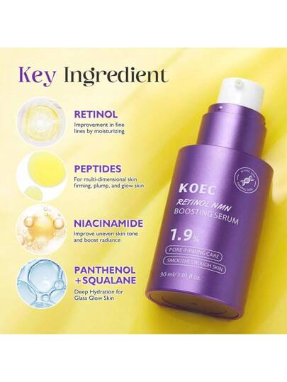 KOEC مصل تنشيط نياسين وفيتامين أ للنساء، منتج العناية بالبشرة لإملاس وتقوية البشرة، كريم مرطب للوجه بفيتامين أ، لوسيون مرطب عميق مناسب للبشرة الحساسة