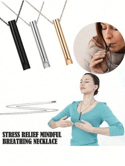 1/2 وحدة قلادة منفس عشوائية اللون لتخفيف القلق والتوتر ، ليست صافرة ، أداة تأمل و استرخاء ، أداة تنفس عميق للتأمل والهدوء