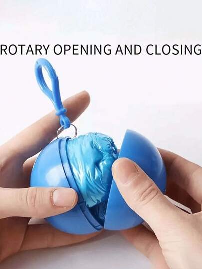 2/5 قطع معطف واق من المطر محمول ، معطف مطر سميك قابل للتخلص منه مع صندوق تخزين كروي ، مناسب للتخييم والرحلات، يمكن تعليقه على الحقيبة الظهر، ألوان عشوائية من أدوات التخييم