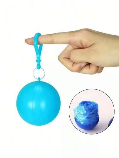 2/5 قطع معطف واق من المطر محمول ، معطف مطر سميك قابل للتخلص منه مع صندوق تخزين كروي ، مناسب للتخييم والرحلات، يمكن تعليقه على الحقيبة الظهر، ألوان عشوائية من أدوات التخييم