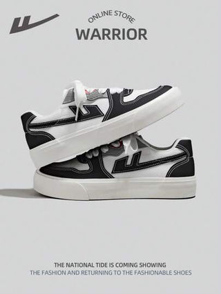 WARRIOR زوج من أحذية الرياضة الكاجوال ذات الرباط المسطح للرجال، أحذية رياضية متعددة الاستخدامات للأزواج للاستخدام في الأماكن الخارجية، أنيقة وعصرية