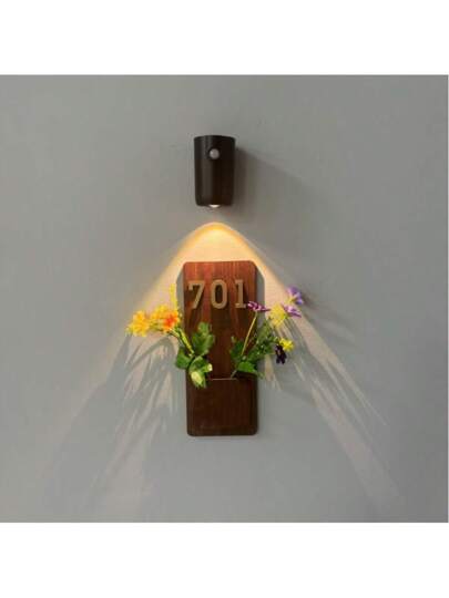 1 قطعة كشاف حائطي أسطواني، إضاءة لوحة أرقام LED، إضاءة حائطية للممر، إضاءة بحساس، إضاءة ديكورية حائطية، إضاءة ليلية، مناسبة لغرفة المعيشة والنوم وأرقام المنازل والفناء والحديقة والفندق والممر والمطعم والمتجر والمدرسة والمستشفى وديكور عيد الميلاد، تعمل بال