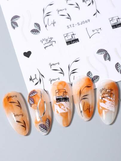 2 قطعة من ملصقات الزخرفة الأظافر ذات نقوش الورق الزهري والتدرج الهندسي المزخرف والوردي الدخاني المائي المزخرف ، الأزهار الملونة، ملصقات لقوالب أظافر 3D للزينة والطلاء باليد