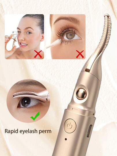 آداة حدقة العين والحاجب الكهربائية للنساء، آداة لتجعيد الرموش بلمستين حرارتين، بدون حرق، قابلة لإعادة الشحن بمنفذ USB، هدية عيد الميلاد المثالية للسيدات