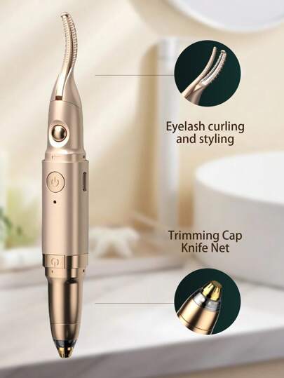 آداة حدقة العين والحاجب الكهربائية للنساء، آداة لتجعيد الرموش بلمستين حرارتين، بدون حرق، قابلة لإعادة الشحن بمنفذ USB، هدية عيد الميلاد المثالية للسيدات