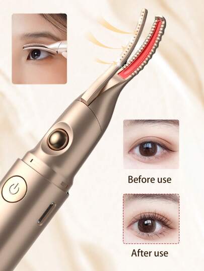 آداة حدقة العين والحاجب الكهربائية للنساء، آداة لتجعيد الرموش بلمستين حرارتين، بدون حرق، قابلة لإعادة الشحن بمنفذ USB، هدية عيد الميلاد المثالية للسيدات