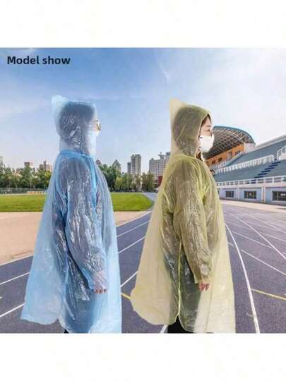 2قطعة/5قطع/10قطع معطف مطر عام ، من مادة البولي إيثيلين ، كامل المقاومة للماء ، محمول ، مناسب للسفر والرحلات والصيد والتخييم ، معطف مطر خارجي للبالغين ، باللون الأزرق ، بدون طباعة